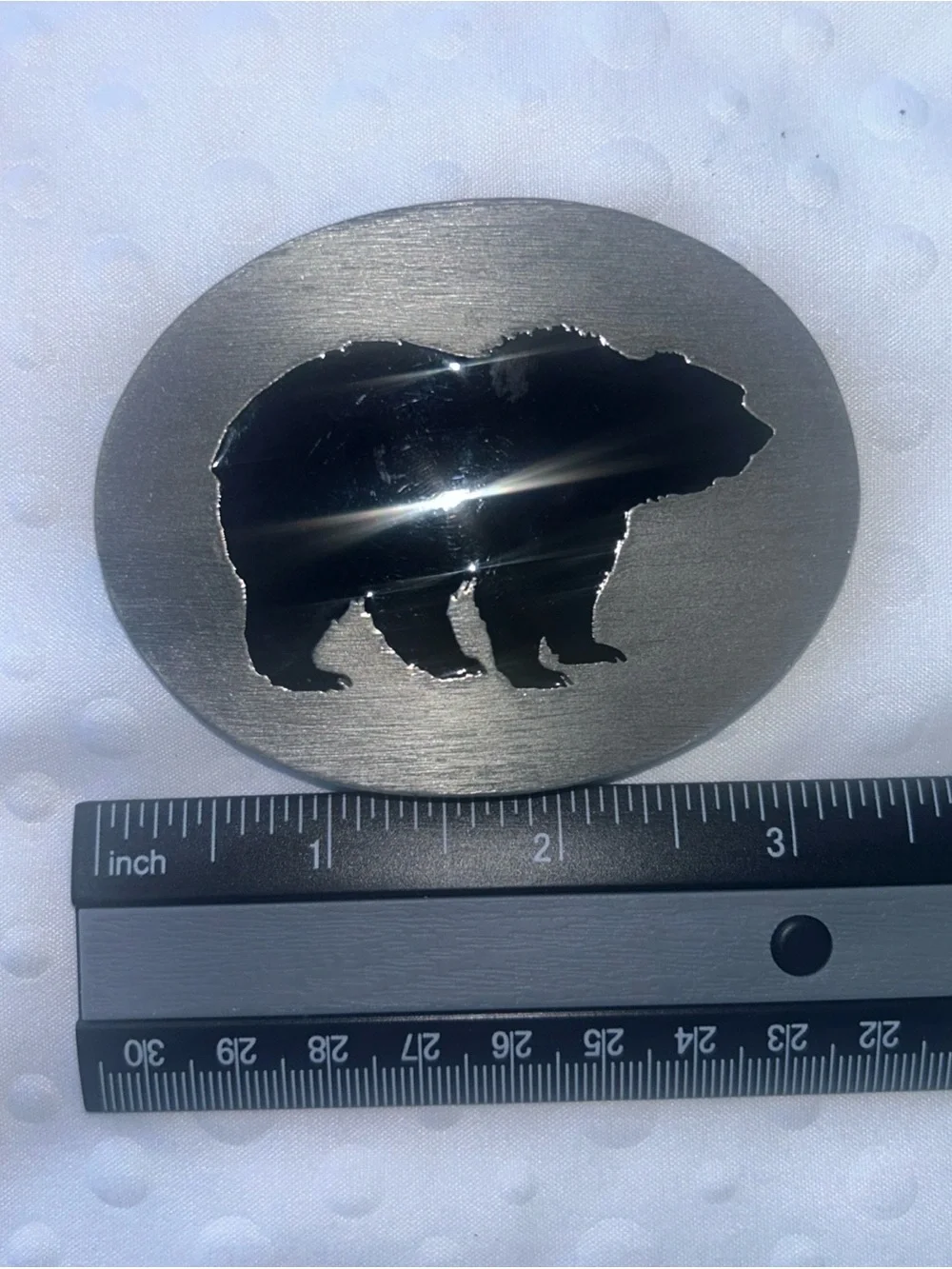 Vintage 1992 Siskiyou C-7 Bear Silhouette (Front & Back)  Belt Buckle Pewter USA